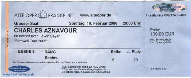Aznavour ticket